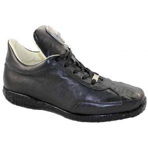 Fennix 3240 Black Genuine Hornback / Calf Sneakers.